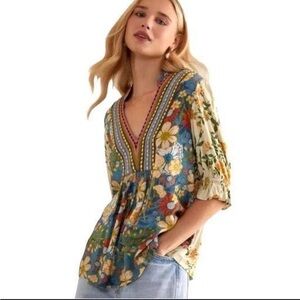 NWT Anthropologie multicolor printed blouse